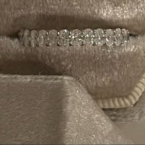 Oval cut moisanite wedding band (half eternity)
